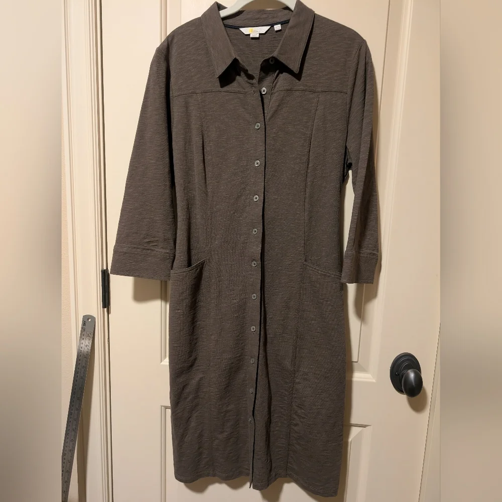 Boden Taupe Tara Jersey Shirtdress/Tunic, Like New, US 10R - Picture 13 of 15
